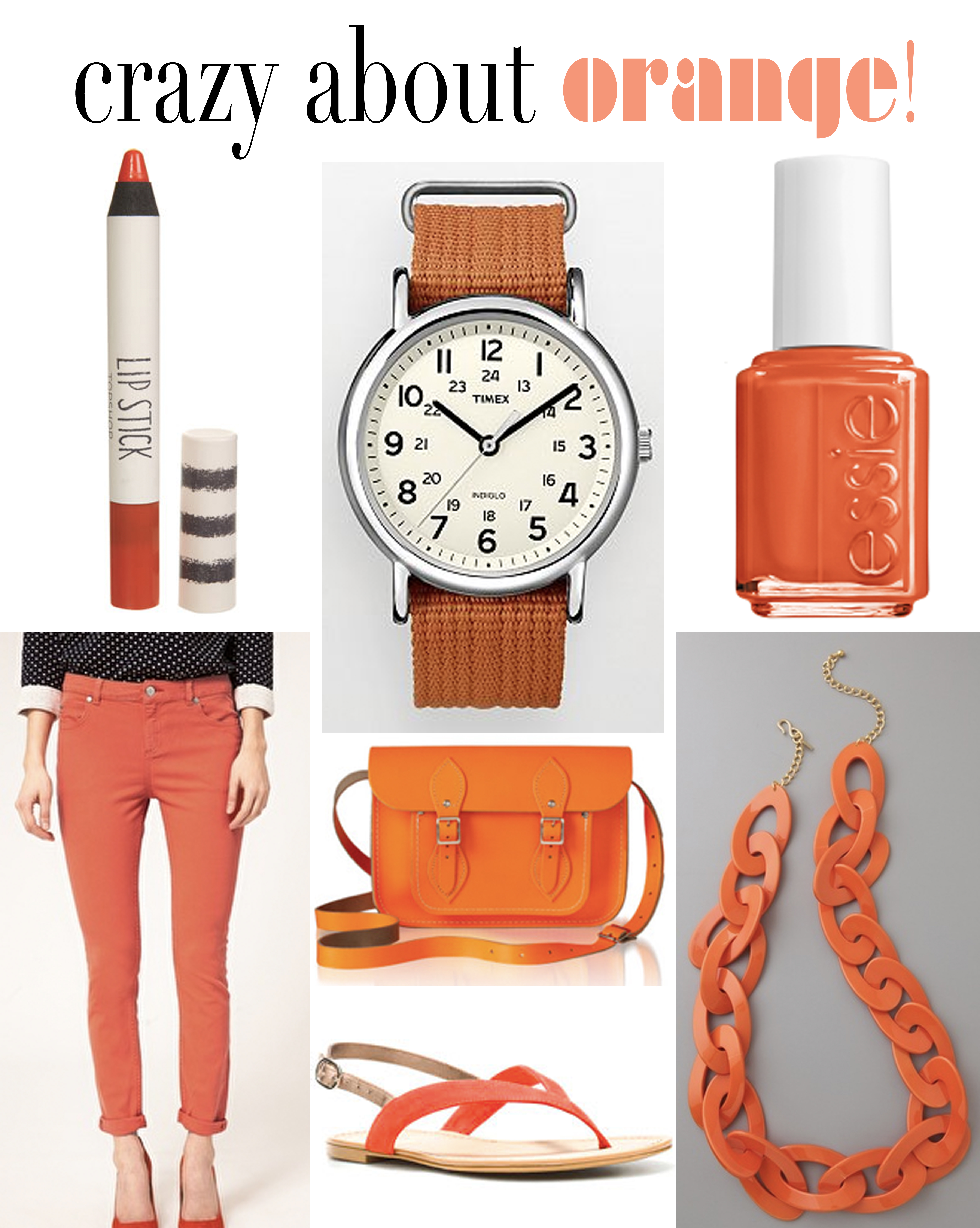 timex orange collage
